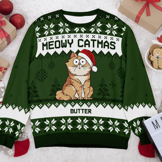Meowy Catmas - Customized Personalized Ugly Sweater - Christmas Gift For Cat Lover Cat Dad Cat Mom - Image 6