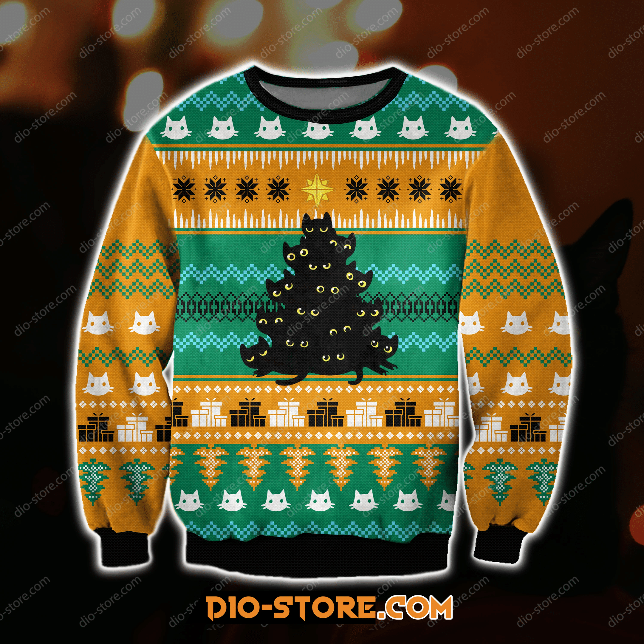 Meowy Christmas 3D Ugly Christmas Sweater Adult 3D Funny Matching for family