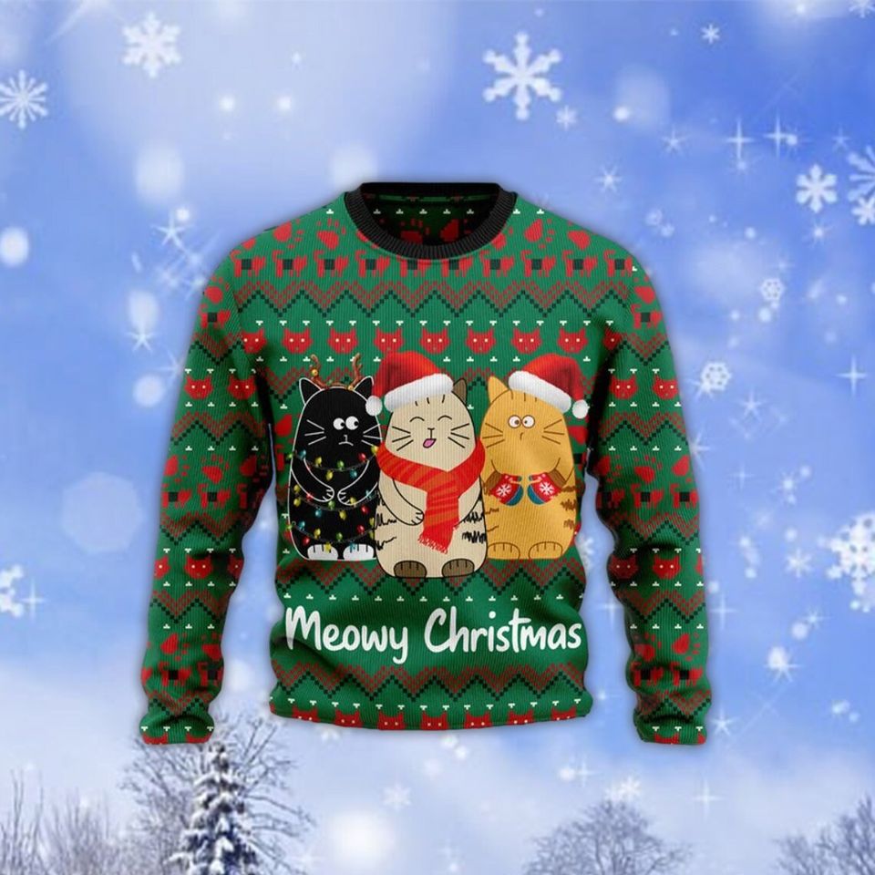 Meowy Christmas Cat Sweatshirt