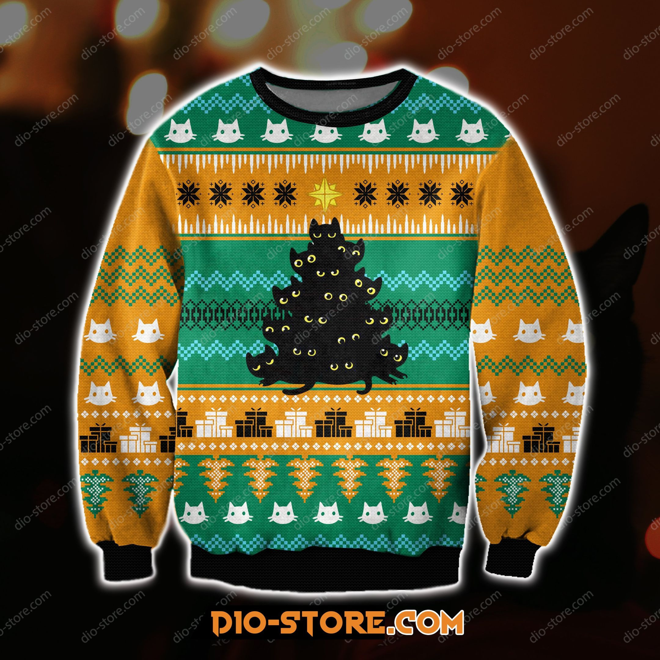 Meowy Christmas For Unisex Ugly Christmas Sweater Adult 3D Funny Matching for family