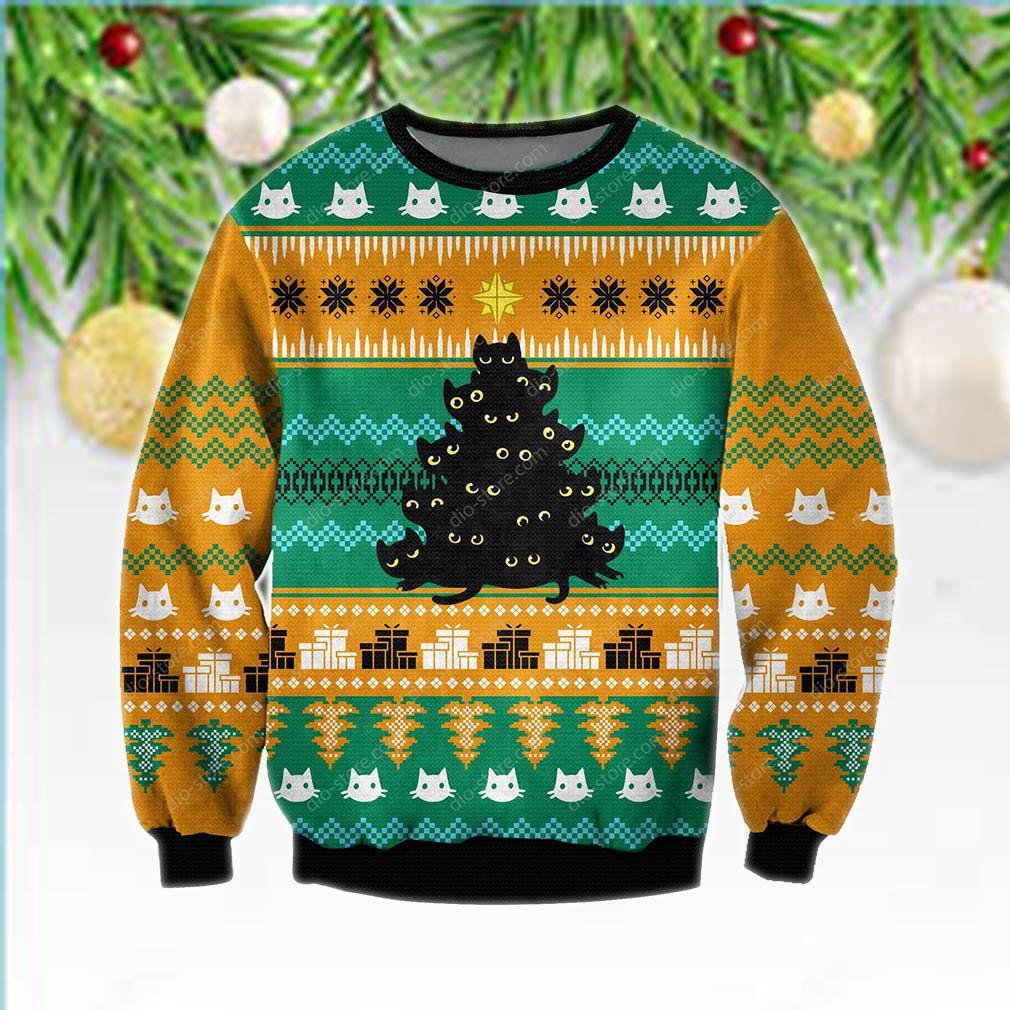 Meowy Ugly Christmas Sweater Adult 3D Funny Matching for family