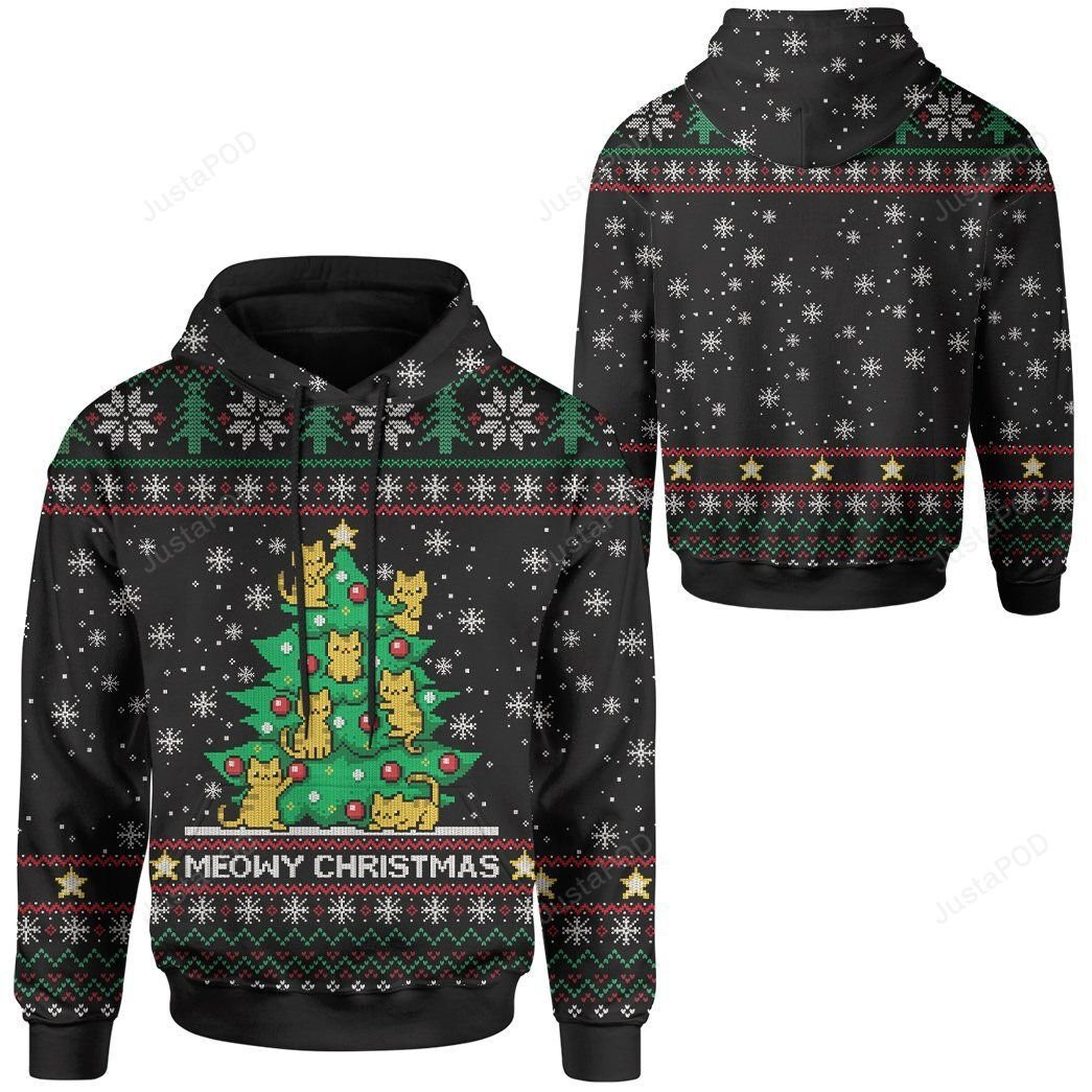 Meowy Ugly Christmas  Ugly Christmas Sweater Adult 3D Funny Matching for family
