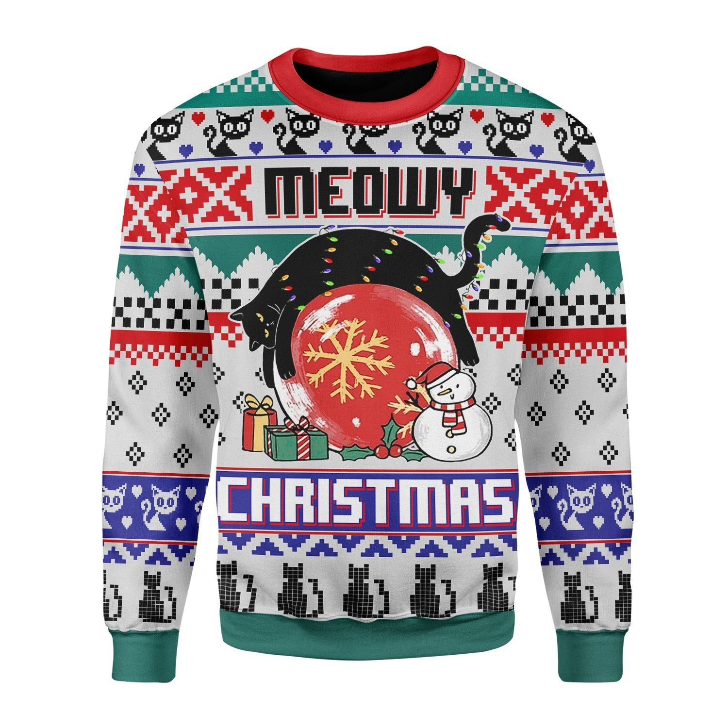 Meoy Christmas Ugly Christmas Sweater Adult 3D Funny Matching for family