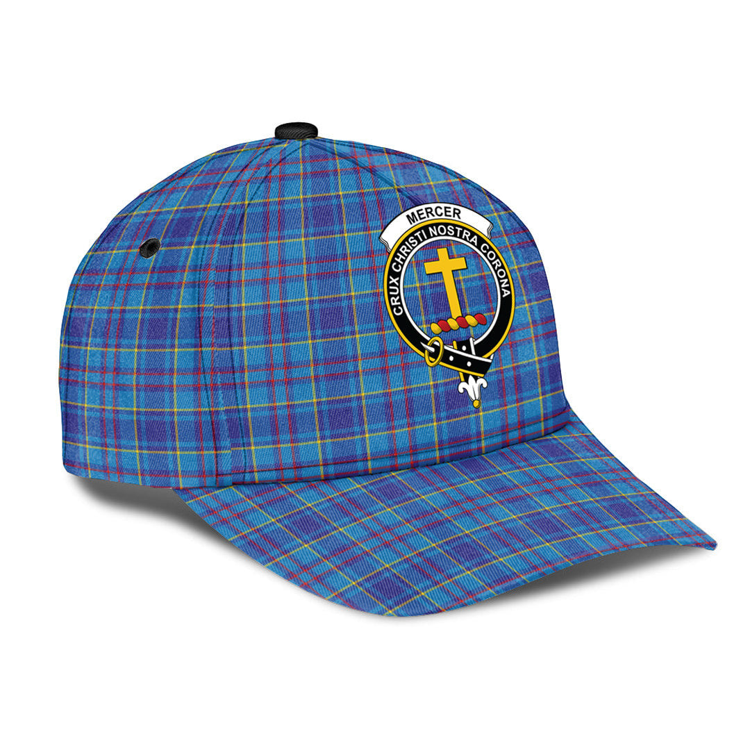 Mercer Modern Tartan Baseball Cap, Tartan Plaid Cap with Family Crest K23 Trucker Hats Custom Hats Gifts For Men & Women