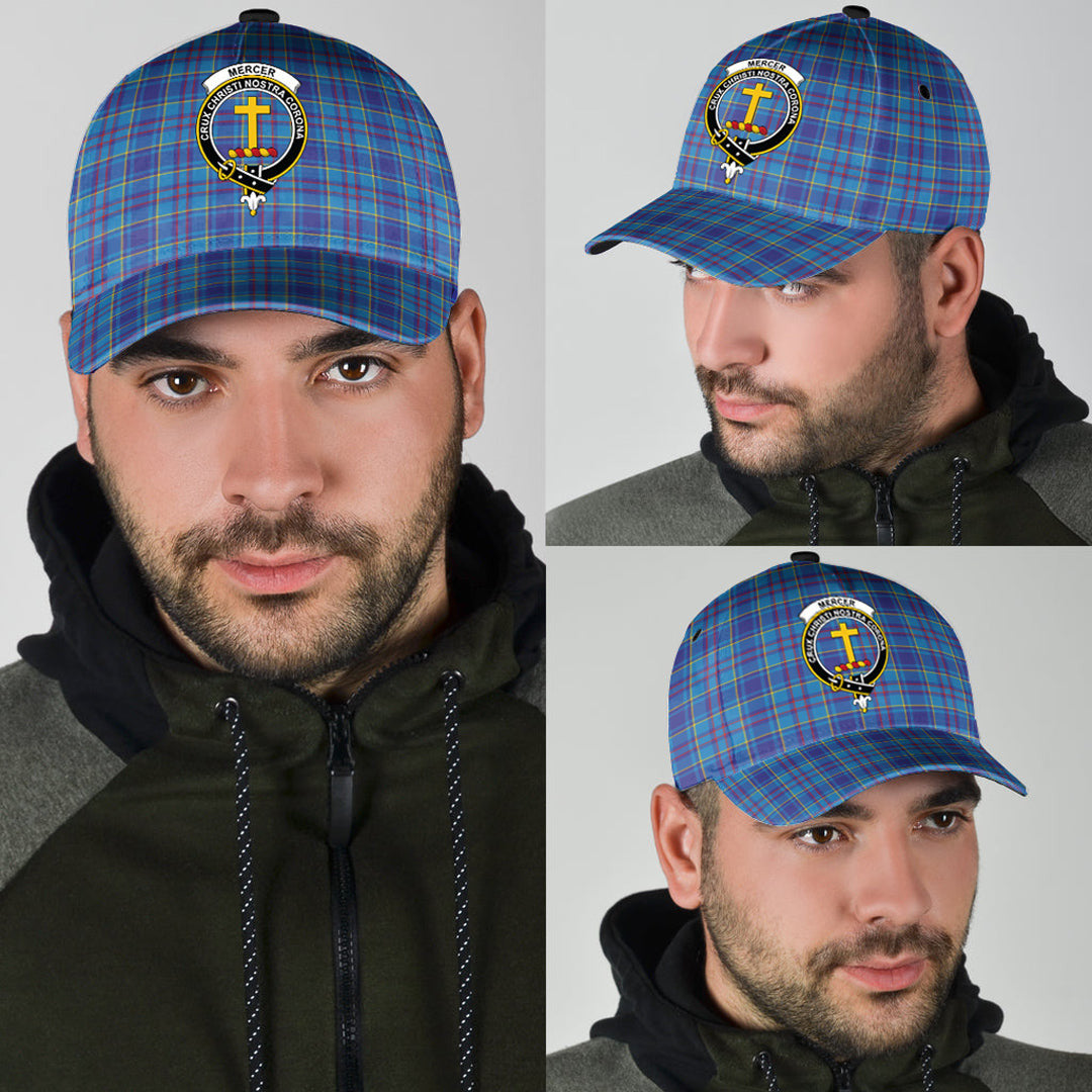 Mercer Modern Tartan Baseball Cap, Tartan Plaid Cap with Family Crest K23 Trucker Hats Custom Hats Gifts For Men & Women