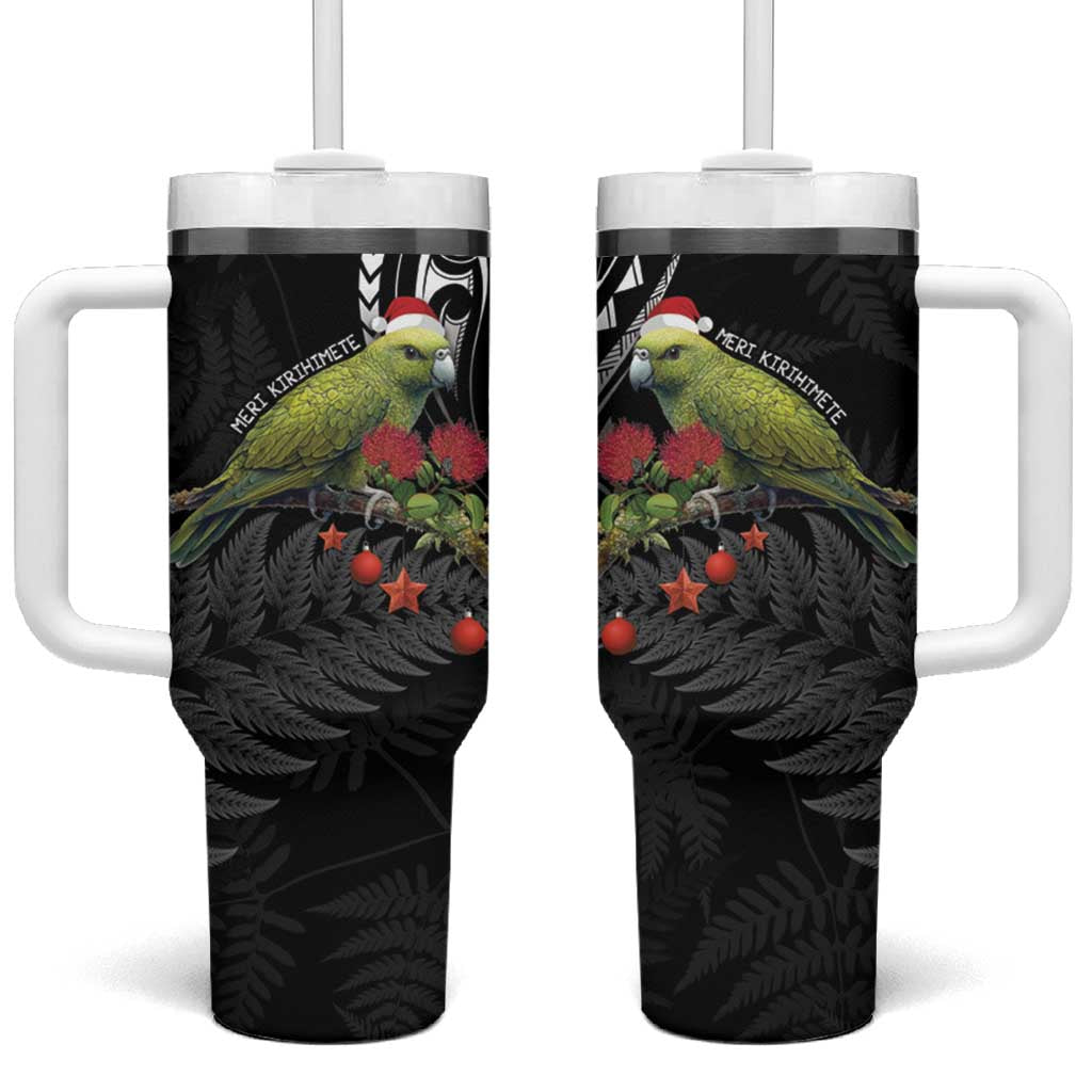 Meri Kirihimete Kakapo Black Silver Fern Christmas Custom Stanley Cup 40 oz 30 oz Tumbler With HandleTVC2301380