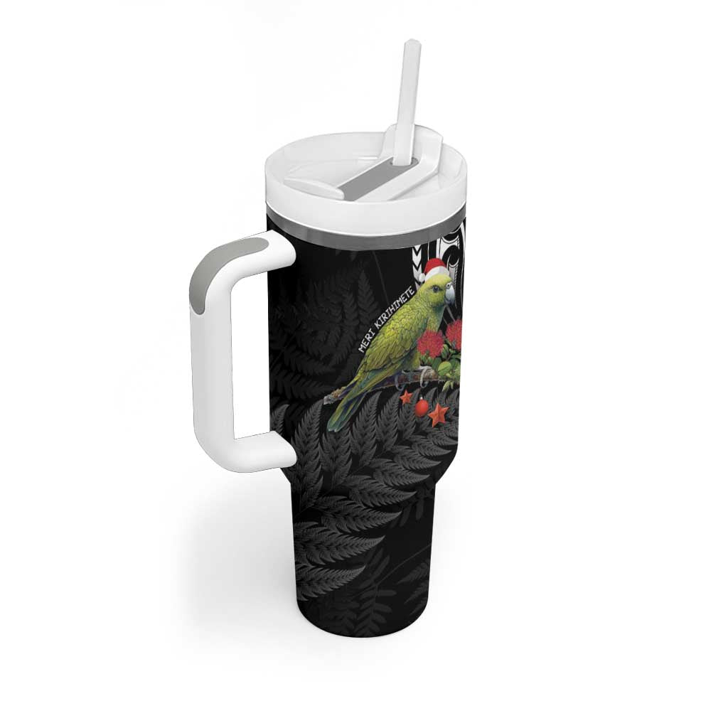Meri Kirihimete Kakapo Black Silver Fern Christmas Custom Stanley Cup 40 oz 30 oz Tumbler With HandleTVC2301380 - Image 2