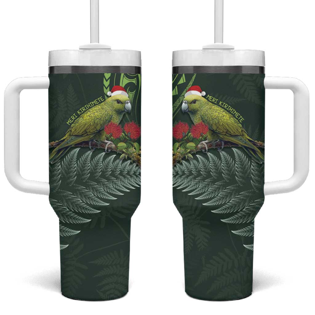 Meri Kirihimete Kakapo Green Silver Fern Christmas Custom Stanley Cup 40 oz 30 oz Tumbler With HandleTVC2301385