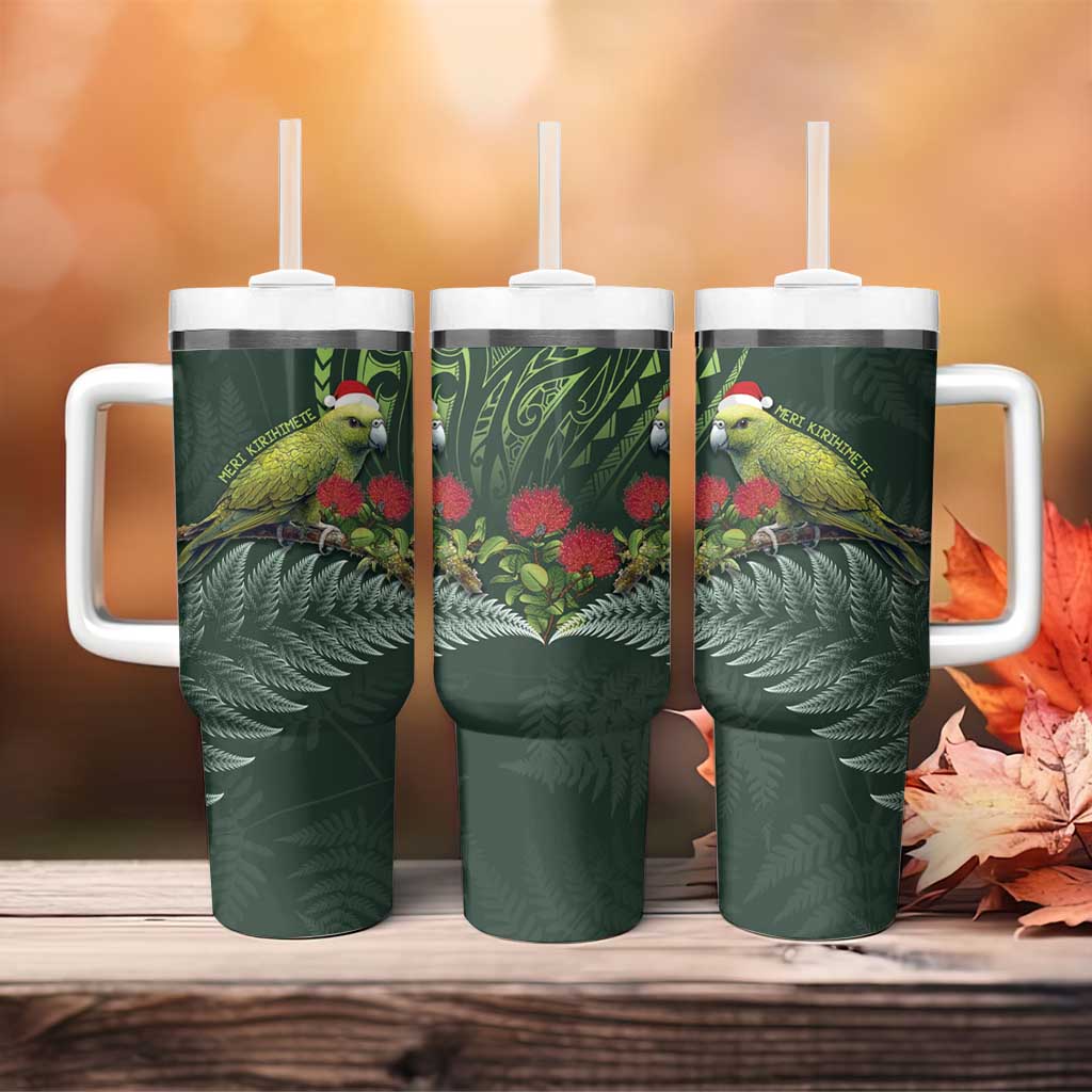Meri Kirihimete Kakapo Green Silver Fern Christmas Vibe Custom Stanley Cup 40 oz 30 oz Tumbler With HandleTVC2301329