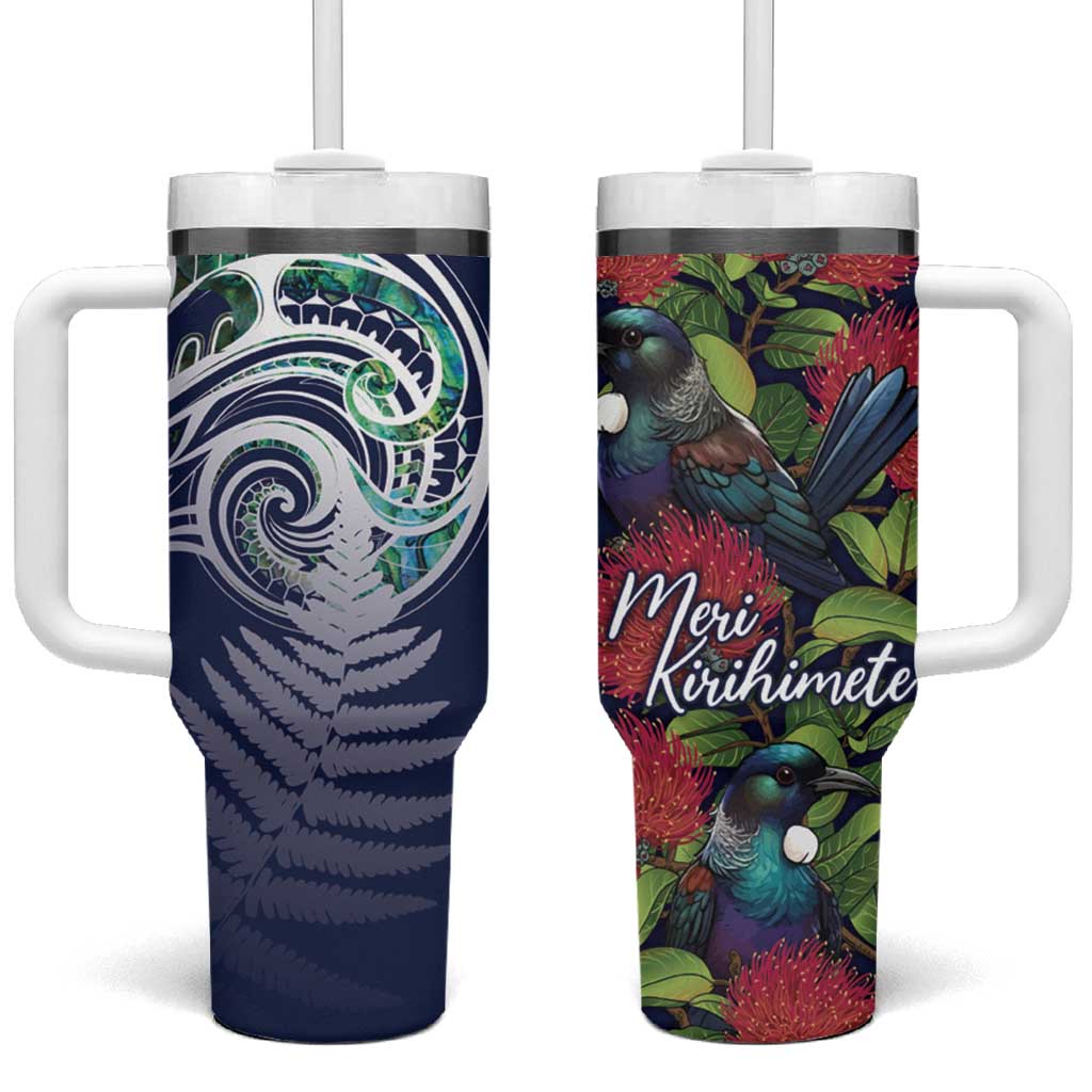 Meri Kirihimete New Zealand Tui on Pohutukawa Blue Ver Custom Stanley Cup 40 oz 30 oz Tumbler With HandleTVC2301373