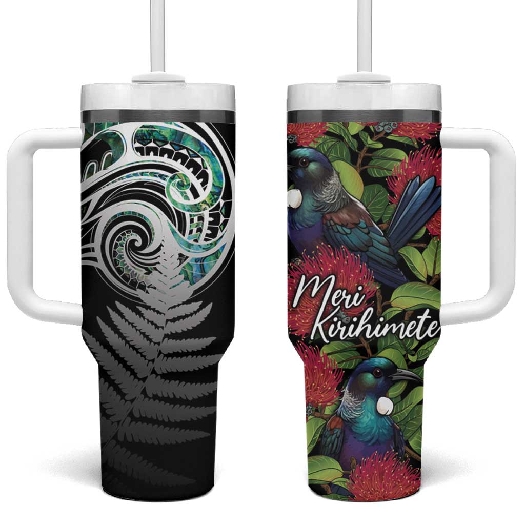 Meri Kirihimete New Zealand Tui on Pohutukawa Custom Stanley Cup 40 oz 30 oz Tumbler With HandleTVC2301385