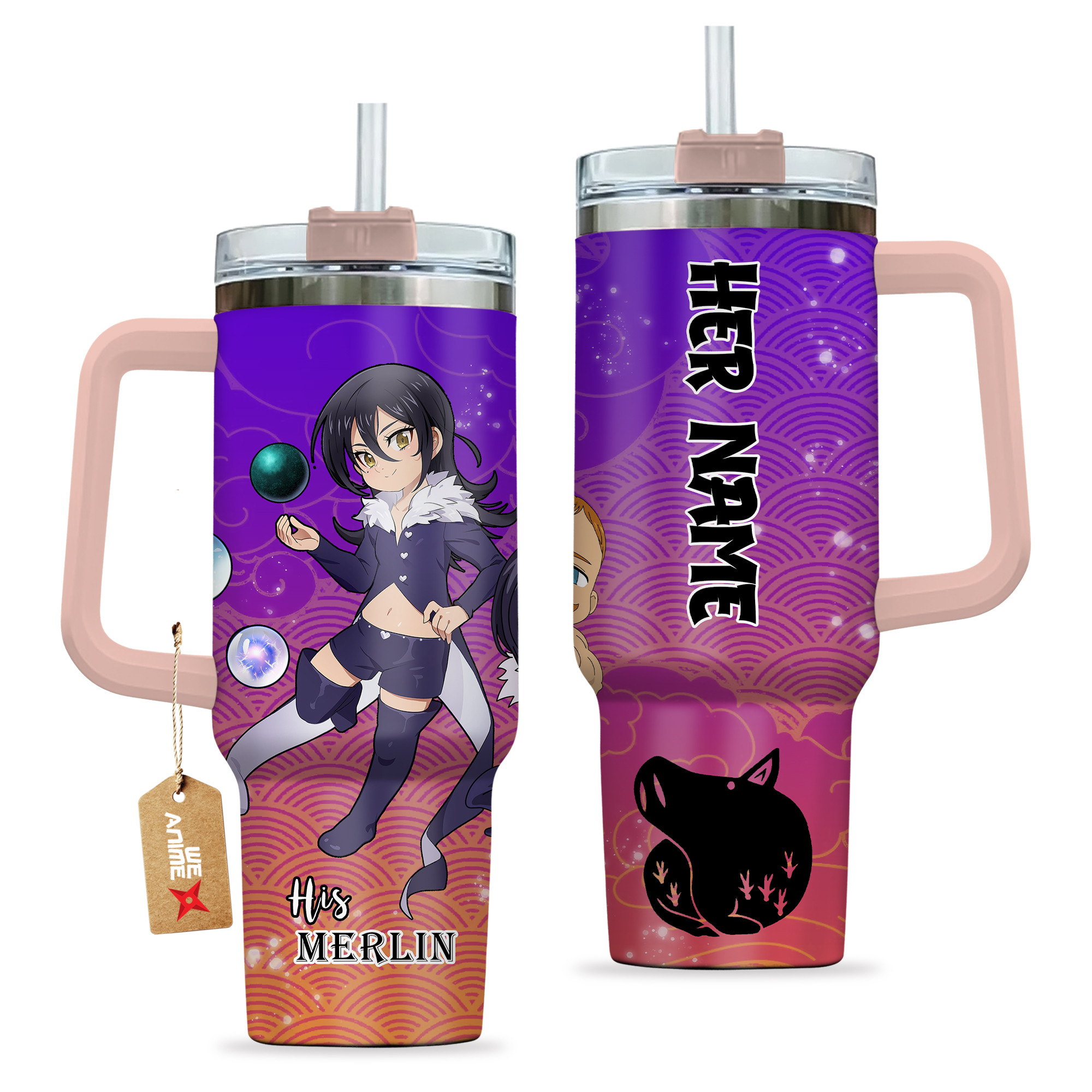 Merlin Nanatsu No Taizai Anime Valentine Custom Stanley Cup 40 oz 30 oz Tumbler With HandleTVC2301167 - Image 2