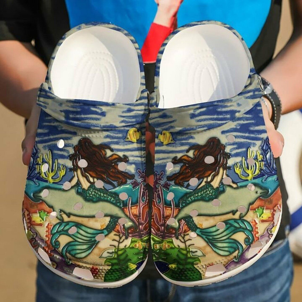 Mermaid And Dolphin 102 Gift For Lover Rubber clog Shoes Comfy Footwear