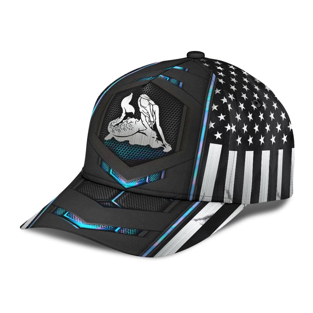 Mermaid Baseball Cap Mermaid Hologram US FlagClassic Hat Trucker Hats Custom Hats Gifts For Men & Women