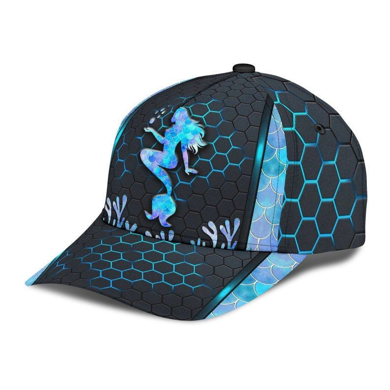 Mermaid Pattern Carbon Hat Classic Cap 3D Gift For Him, Human Cap, Trending Cap, American Cap Trucker Hats Custom Hats Gifts For Men & Women