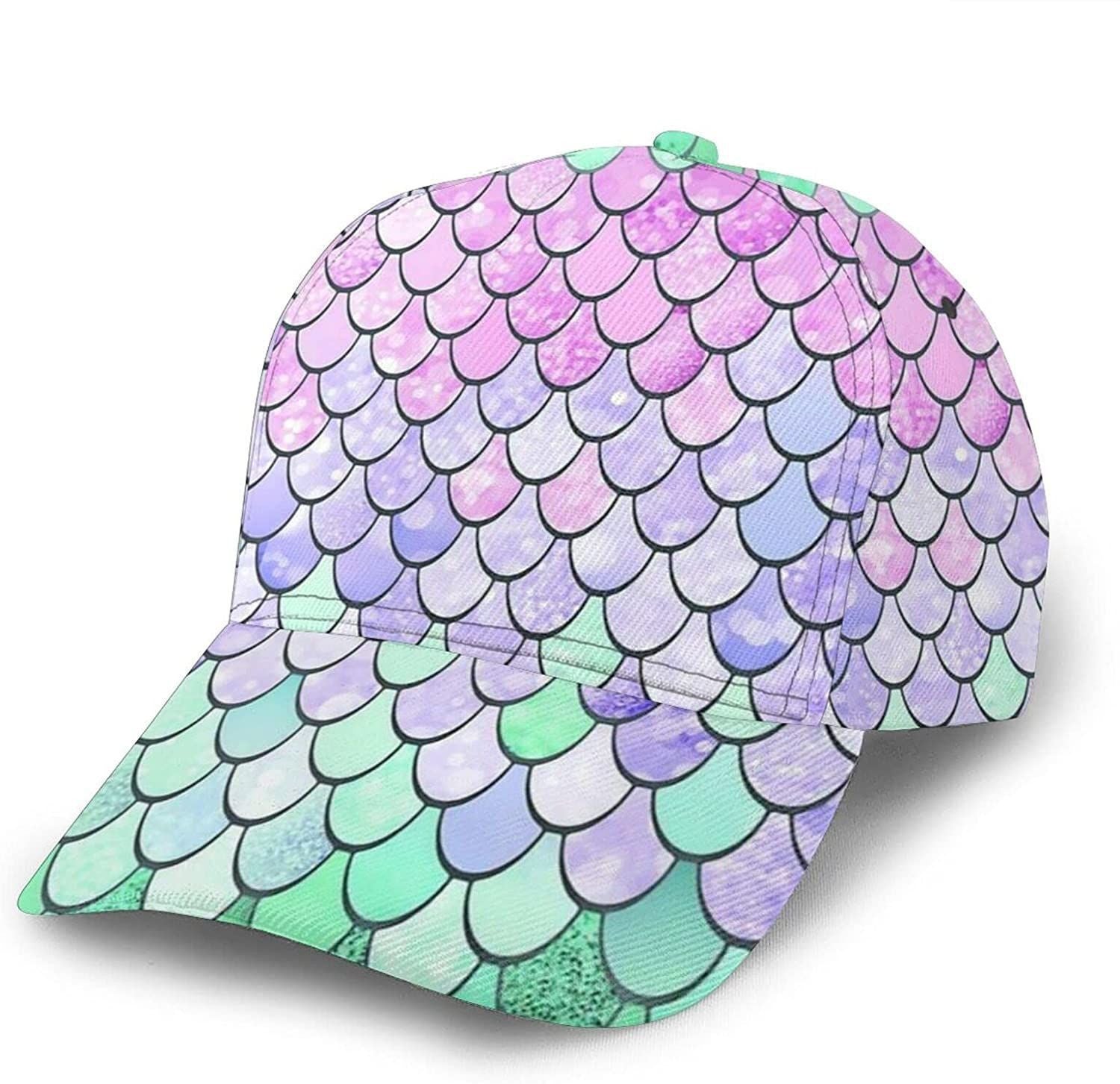 Mermaid Scale Classic Baseball 3D Cap Adjustable Twill Sports Dad Hats for Unisex Trucker Hats Custom Hats Gifts For Men & Women