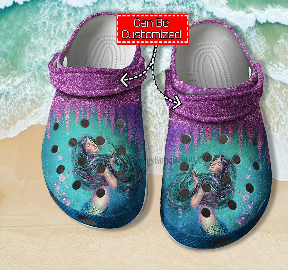 Mermaid Twinkle Ocean Shoes Birthday Gifts Daughter - Mermaid Girl Shoes Croc Clogs Customize