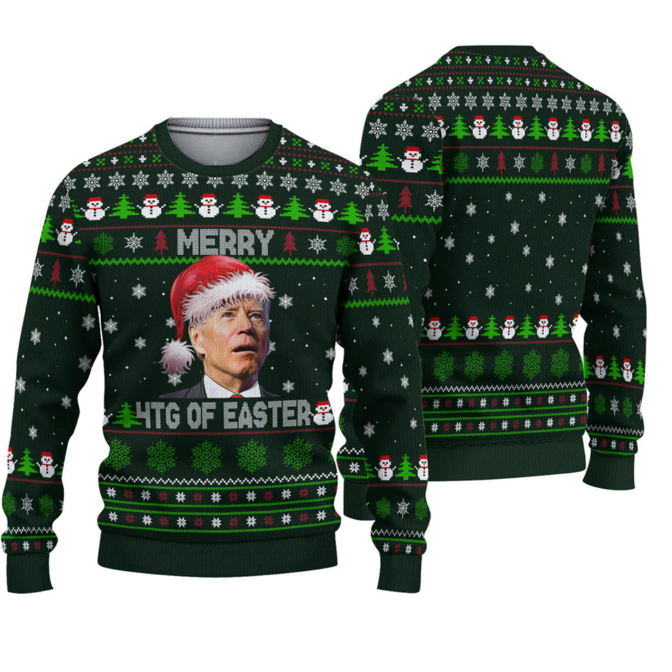 Merry 4th Of Easter Santa Biden Ugly Sweater