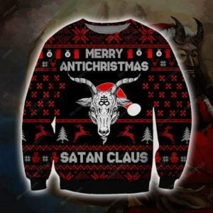 Merry Antichristmas Ugly Christmas Sweater Adult 3D Funny Matching for family