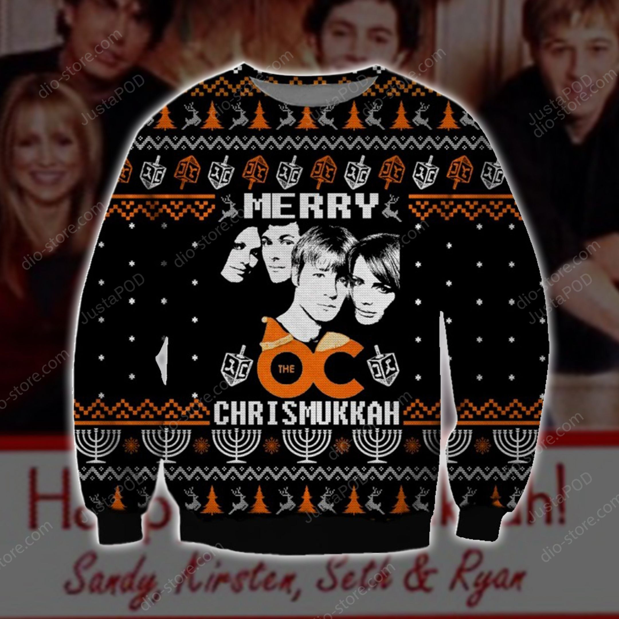 Merry Chrismukka Knitting Pattern 3D Print Ugly Christmas Sweater Adult 3D Funny Matching for family