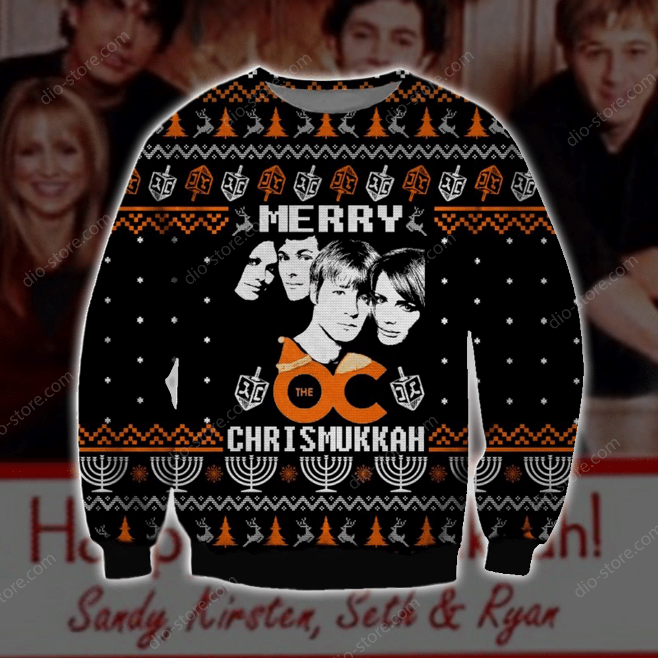 Merry Chrismukka Knitting Pattern 3D Print Ugly Christmas Sweater Adult 3D Funny Matching for family