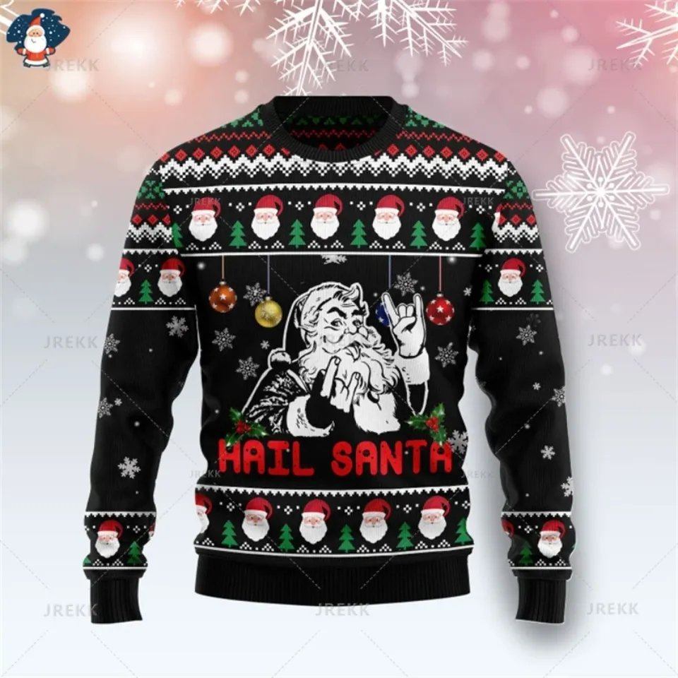 Merry Christmas 3D Printed Sweatshirts Funny Streetwear Ugly Christmas Sweater - Image 19
