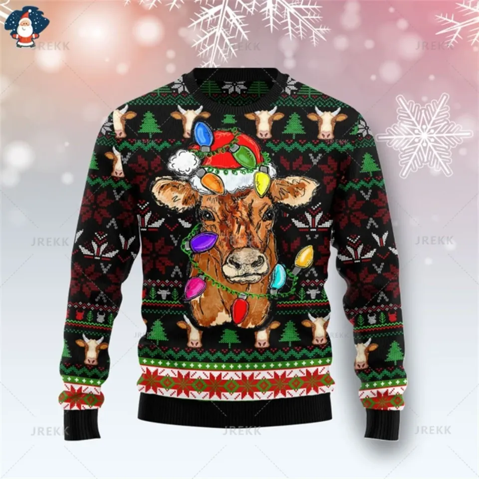 Merry Christmas 3D Printed Sweatshirts Funny Streetwear Ugly Christmas Sweater - Image 10