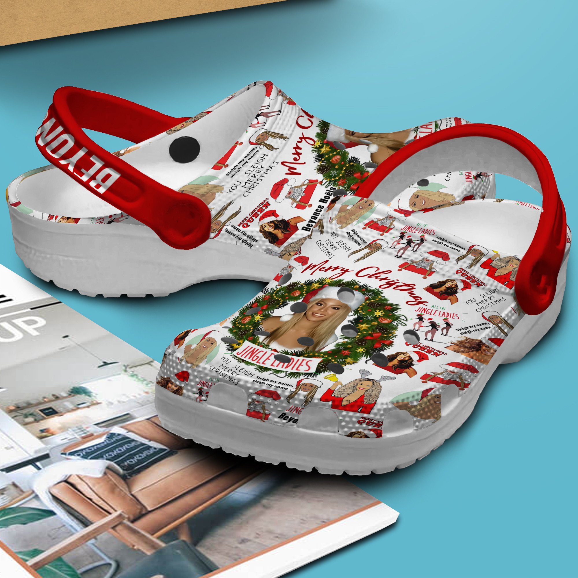 Merry Christmas Beyonce Music Crocs Crocband Clogs Shoes Comfortable For Men Women and Kids - Image 3