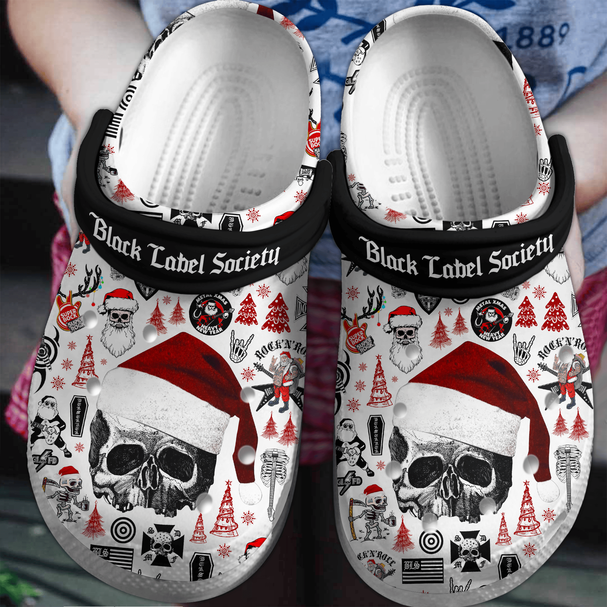 Merry Christmas Black Label Society Music Crocs Crocband Clogs Shoes Comfortable For Men Women and Kids