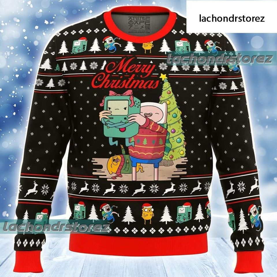 Merry Christmas Bmo Finn Aventure Timeugly Christmas Sweater