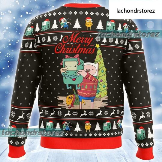 Merry Christmas Bmo Finn Aventure Timeugly Christmas Sweater - Image 4