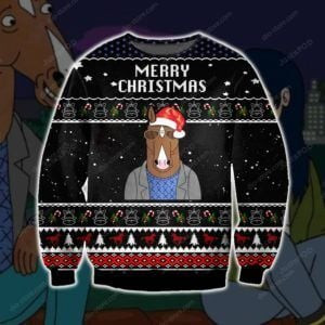 Merry Christmas Bojack Horseman Ugly Christmas Sweater Adult 3D Funny Matching for family