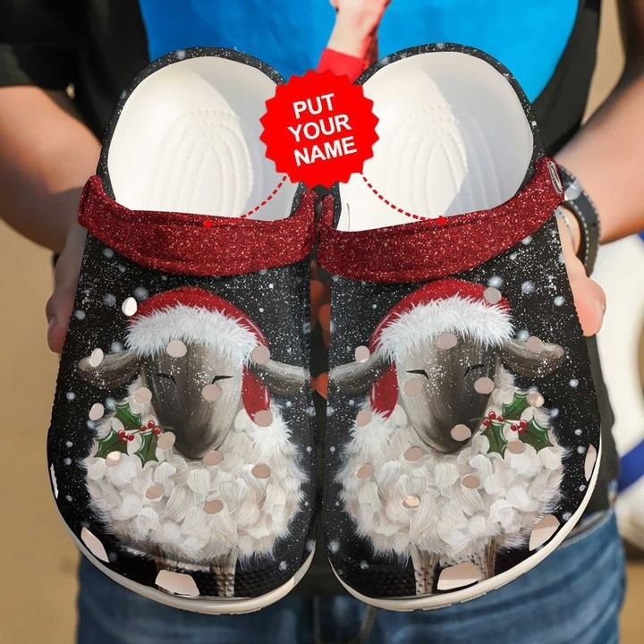 Merry Christmas Custom clog Shoes Sheep