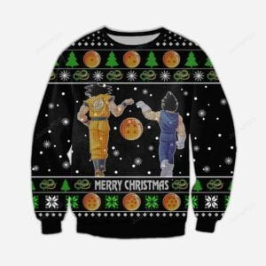 Merry Christmas Dragon Ball Son Goku Ugly Christmas Sweater Adult 3D Funny Matching for family