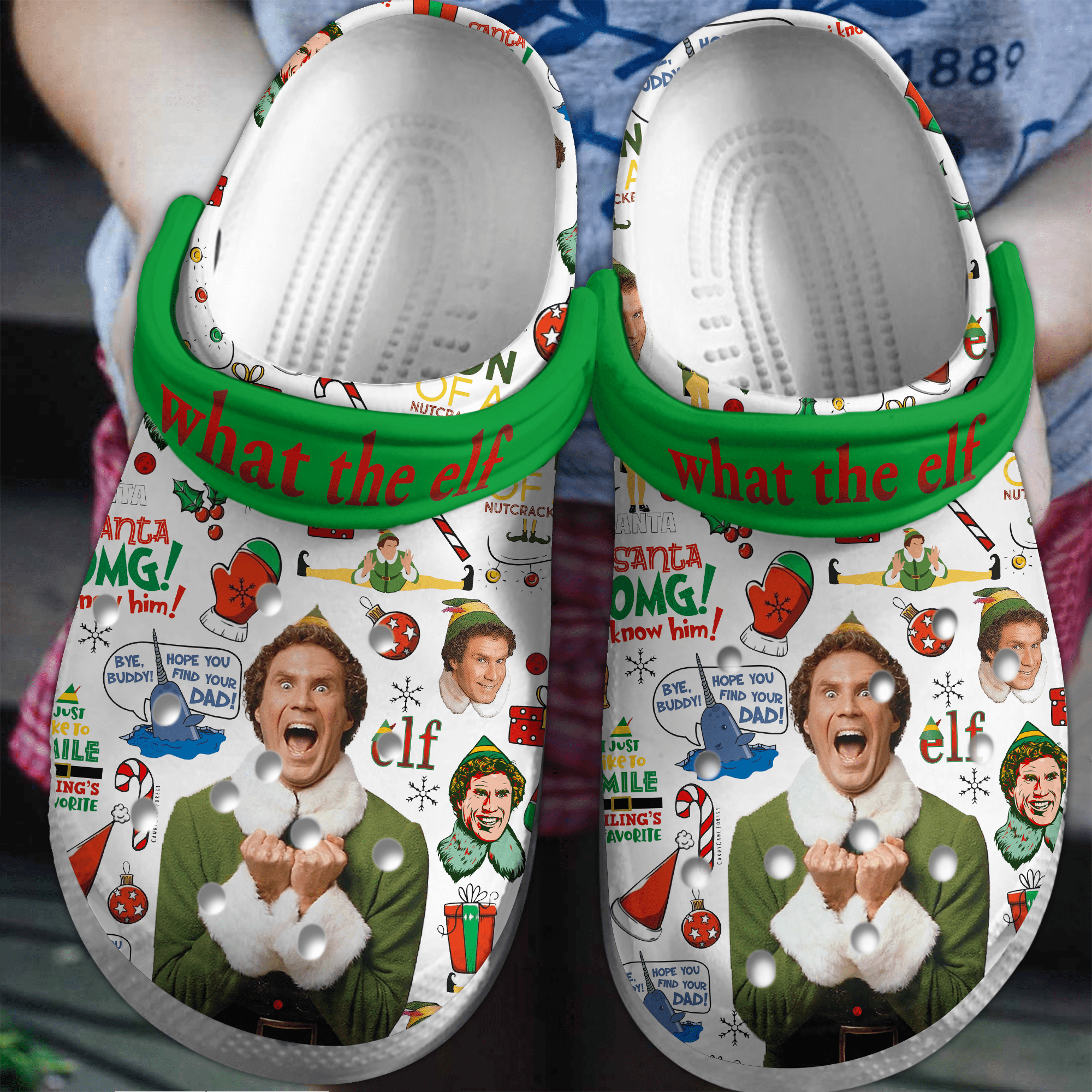Merry Christmas Elf Movie Crocs Crocband Clogs Shoes Comfortable For Men Women and Kids