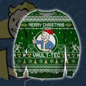 Merry Christmas From Vault Tec Knitting Ugly Christmas Sweater Adult 3D Funny Matching for family