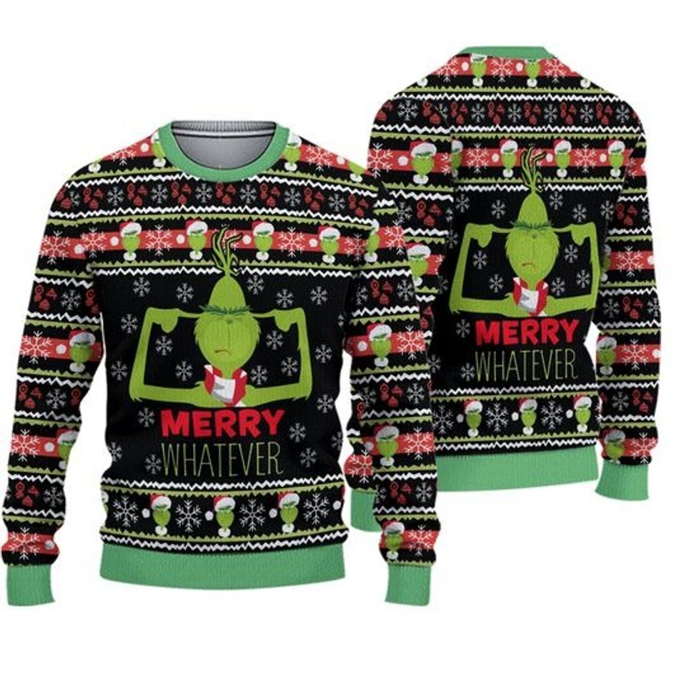 Merry Christmas funny character sweater, Merrygrinchmas, Funny Christmas Ugly Sweatshirt