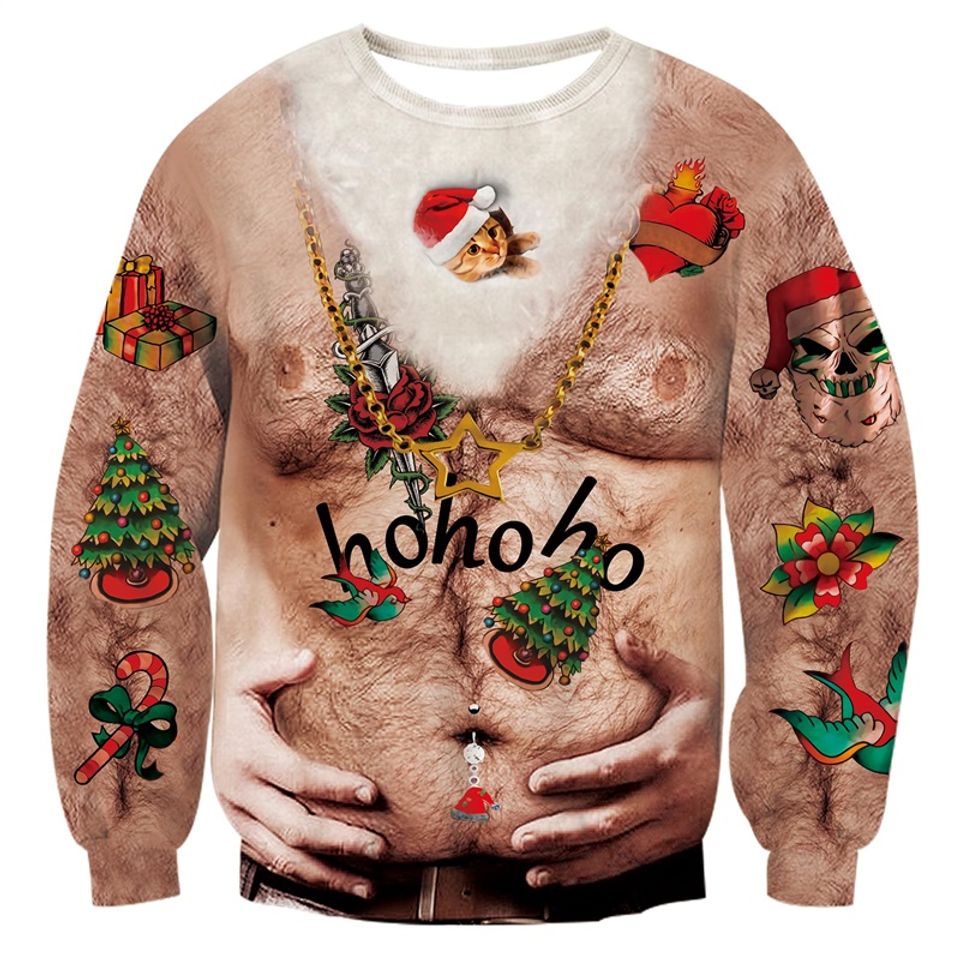 Merry Christmas Funny Ugly Paunch Sweatshirt, New In Xms Party Cosplay Sweatshirt