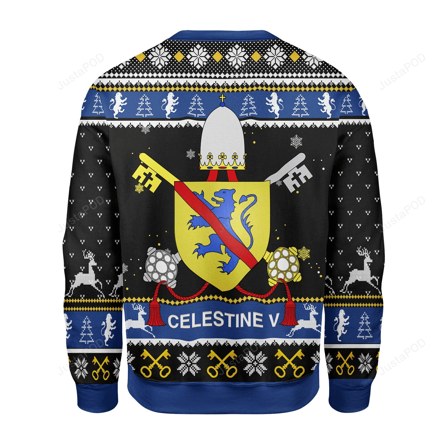 Merry Christmas Gearhomies Celestine V Coat Of Arms Ugly Christmas Sweater Adult 3D Funny Matching for family