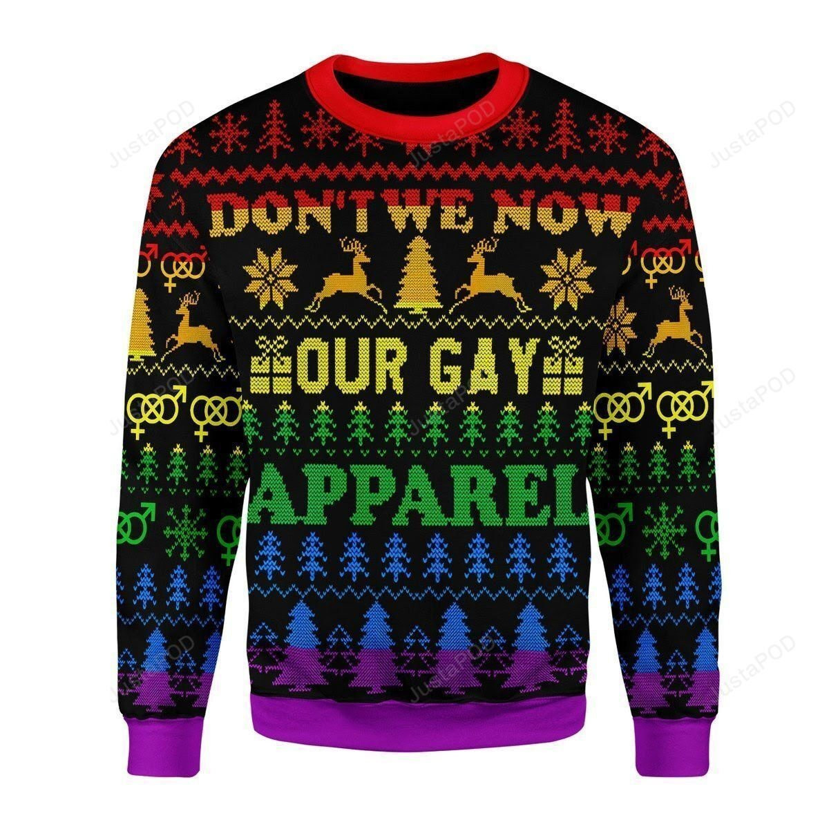 Merry Christmas Gearhomies Don'T We Now Our Gay Apparel Ugly Christmas Sweater Adult 3D Funny Matching for family - Image 2