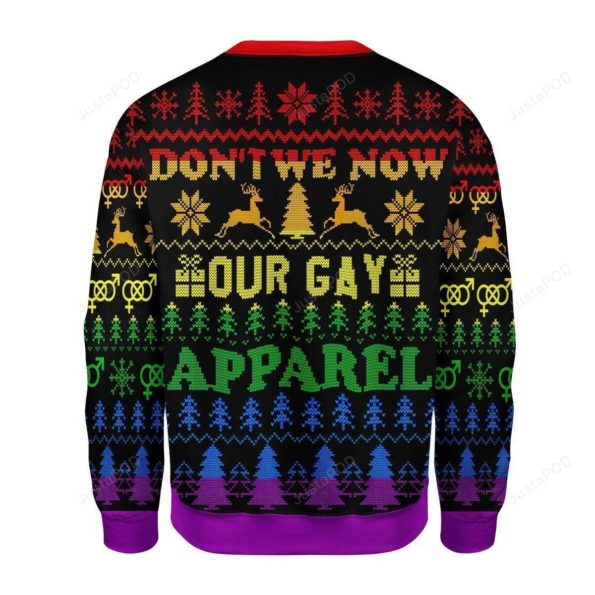 Merry Christmas Gearhomies Don'T We Now Our Gay Apparel Ugly Christmas Sweater Adult 3D Funny Matching for family