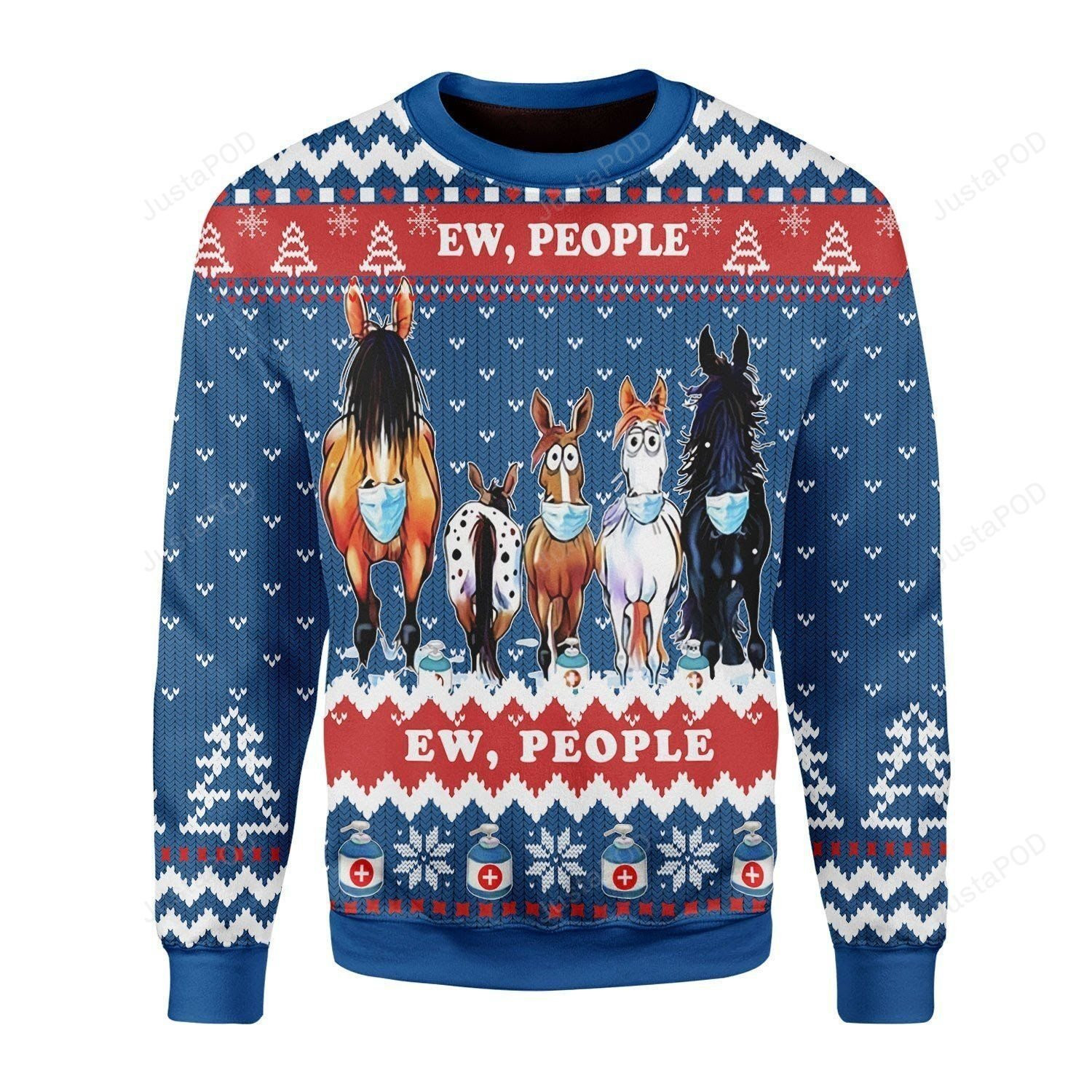Merry Christmas Gearhomies Ew People Ugly Christmas Sweater Adult 3D Funny Matching for family - Image 2