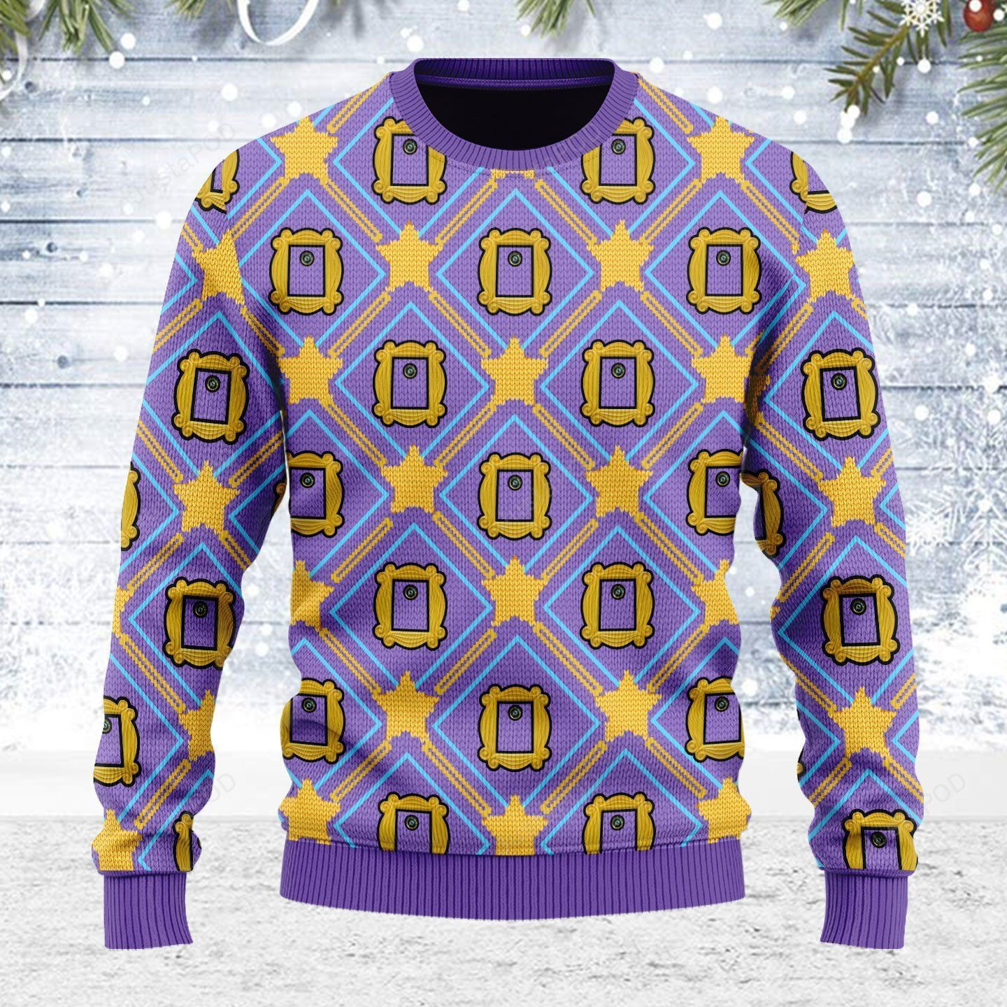 Merry Christmas Gearhomies Friends' Monica'S Door Eye Hole Ugly Christmas Sweater Adult 3D Funny Matching for family
