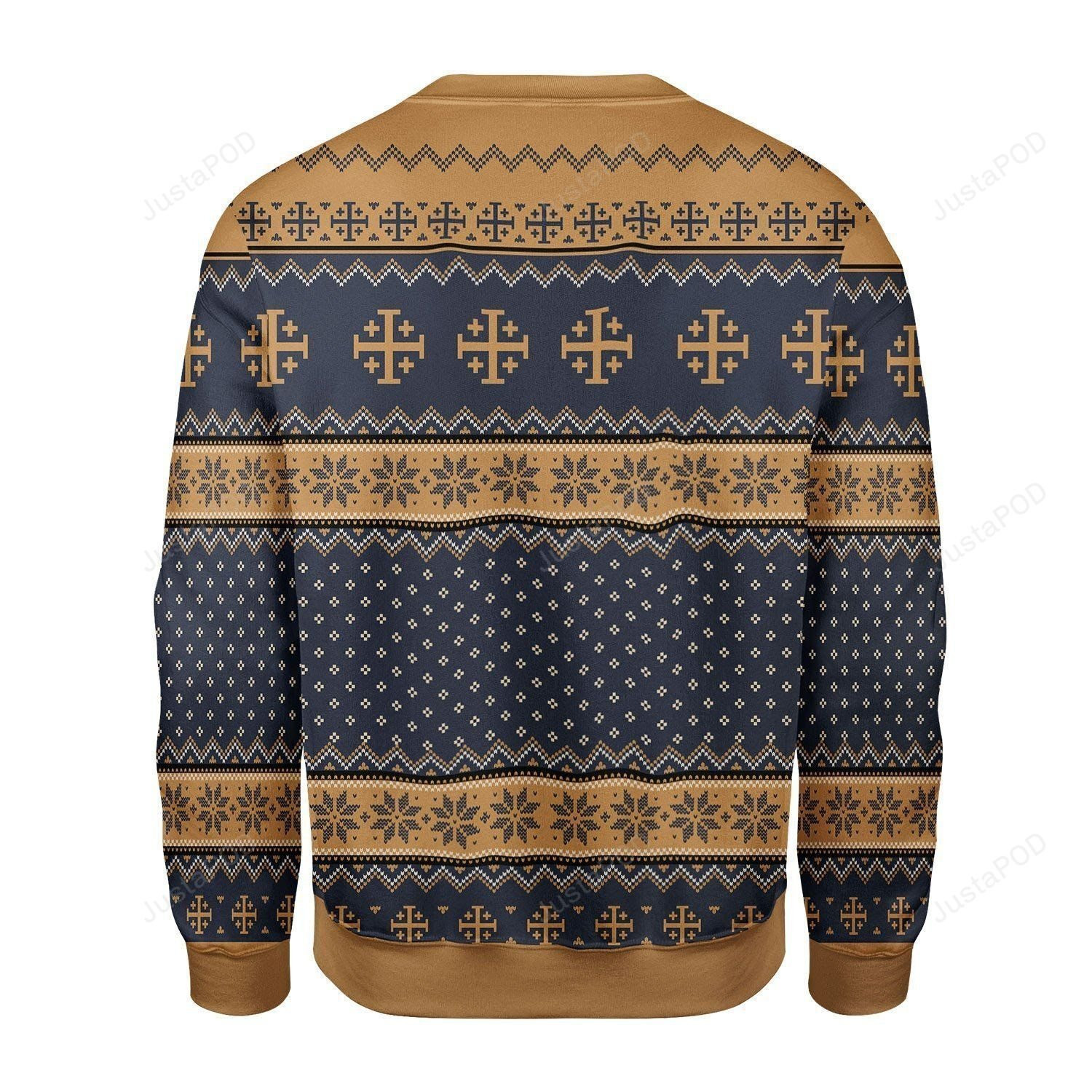 Merry Christmas Gearhomies Jesus Ugly Christmas Sweater Adult 3D Funny Matching for family