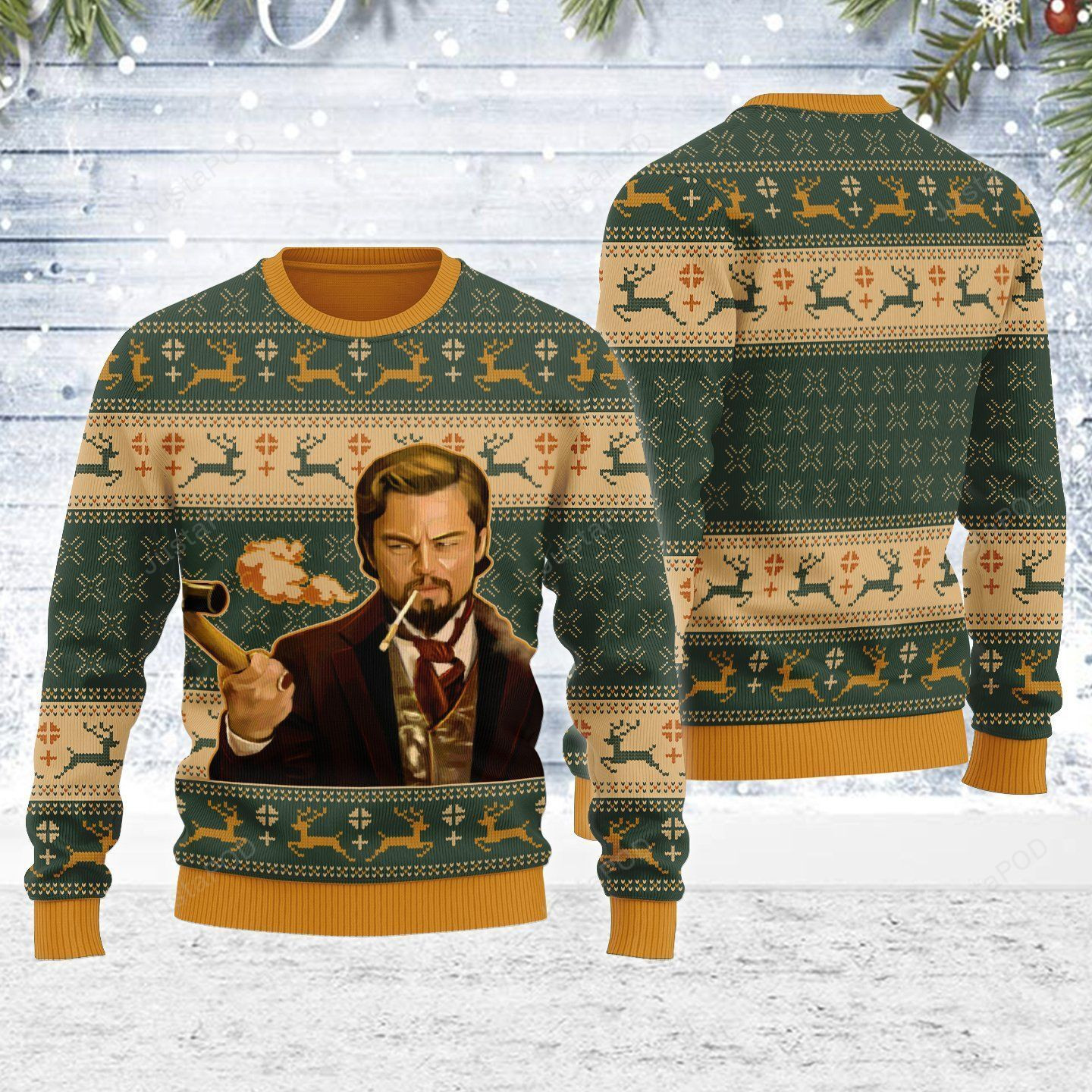 Merry Christmas Gearhomies Leo Meme Ugly Christmas Sweater Adult 3D Funny Matching for family