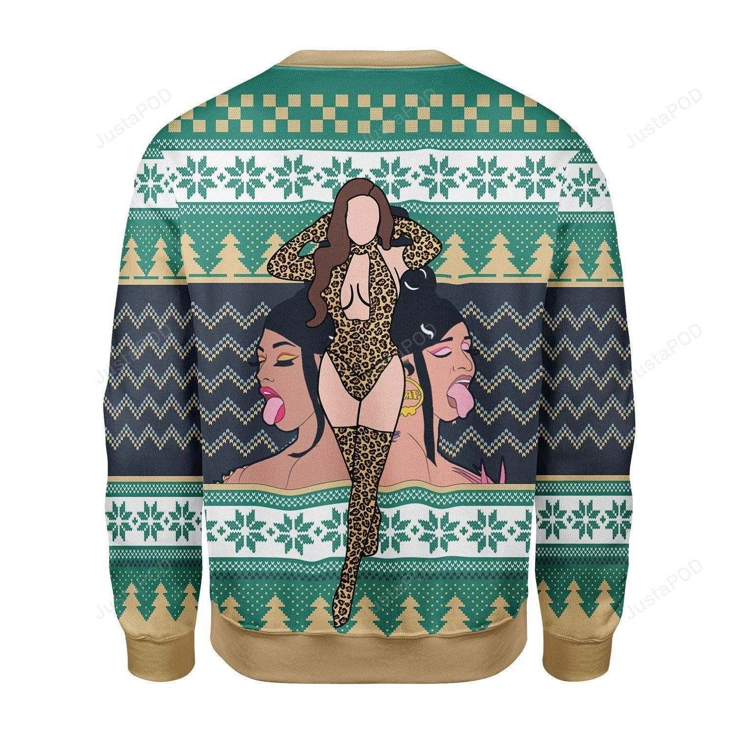 Merry Christmas Gearhomies Make It Rain For Wet As Pu**Y Ugly Christmas Sweater Adult 3D Funny Matching for family