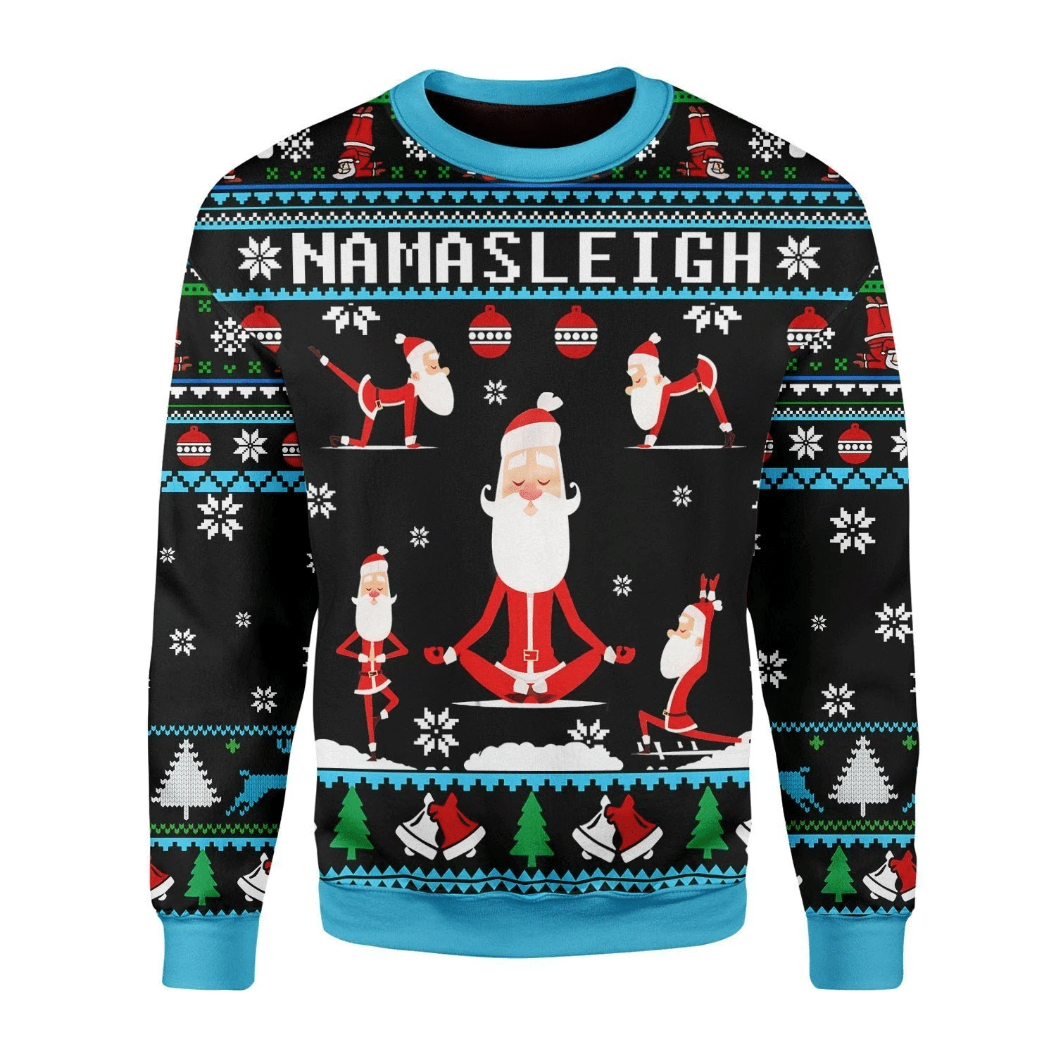 Merry Christmas Gearhomies Namasleigh Santa Ugly Christmas Sweater Adult 3D Funny Matching for family - Image 2