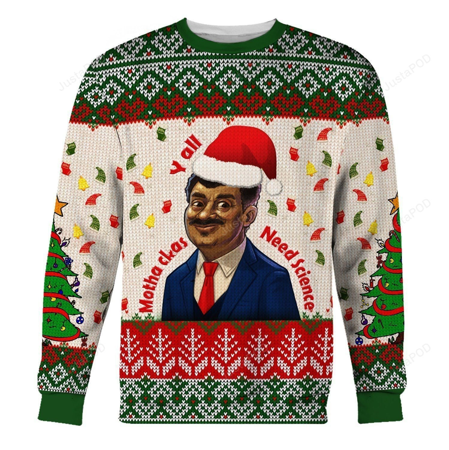Merry Christmas Gearhomies Neil Degrasse Tyson Shirt Ugly Christmas Sweater Adult 3D Funny Matching for family - Image 2