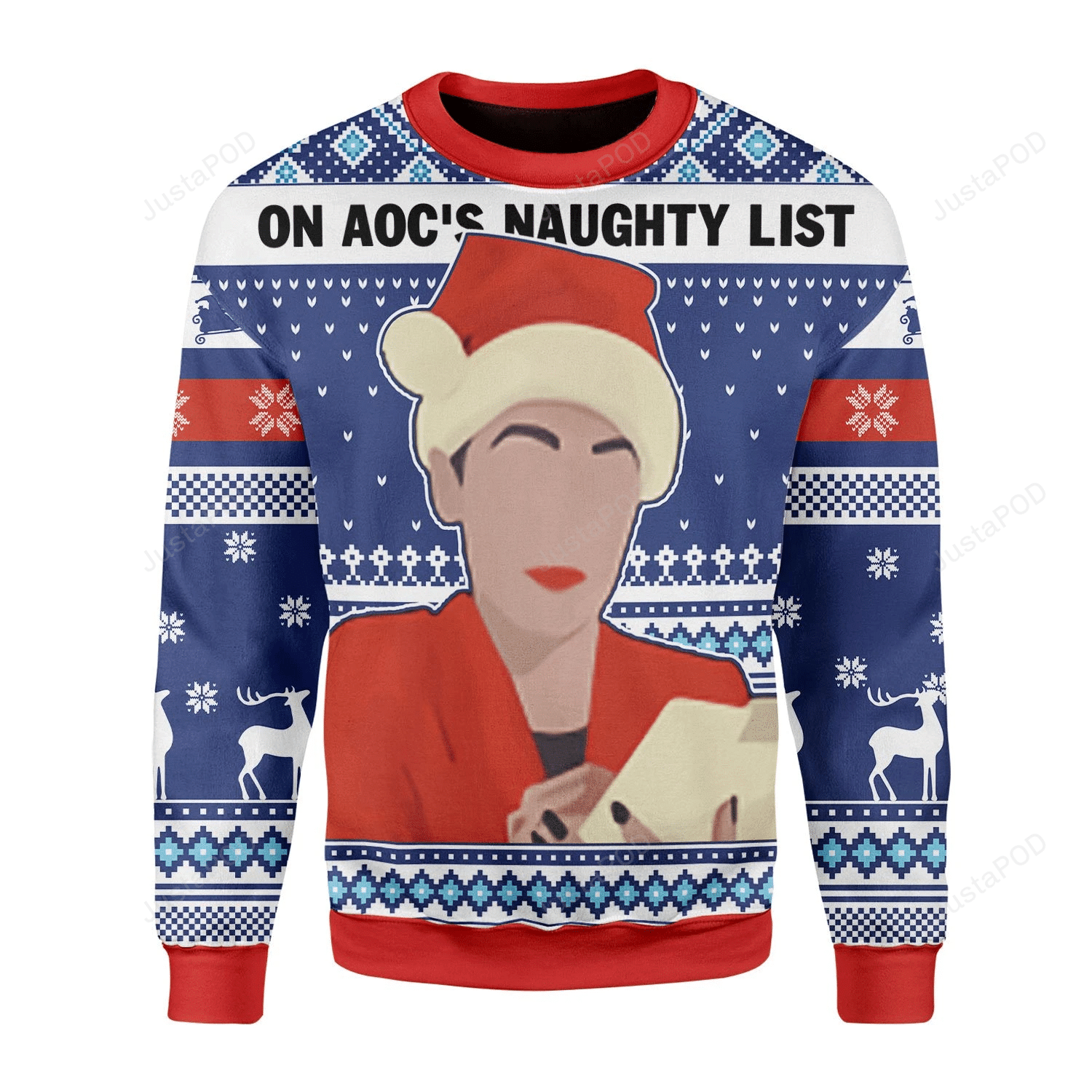 Merry Christmas Gearhomies On Aoc'S Naughty Ugly Christmas Sweater Adult 3D Funny Matching for family - Image 2