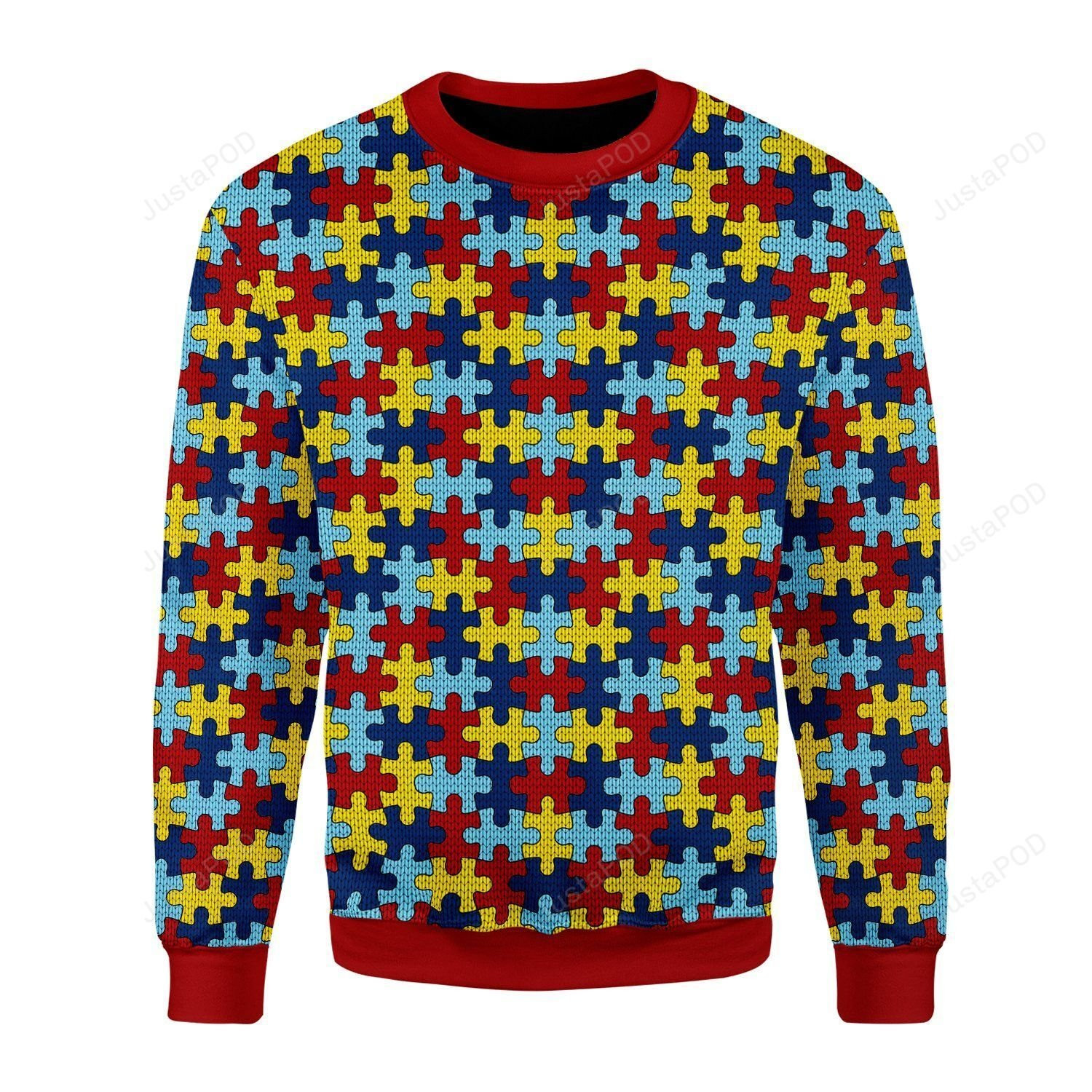 Merry Christmas Gearhomies Puzzle Ugly Christmas Sweater Adult 3D Funny Matching for family - Image 2